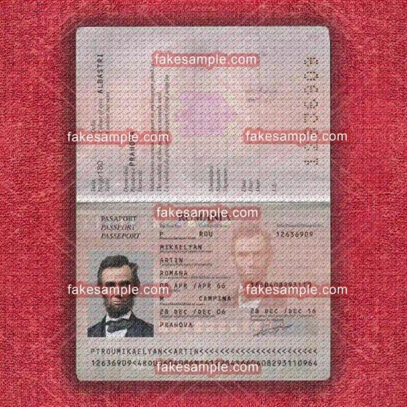 Romania and Poland Passport Fake Template